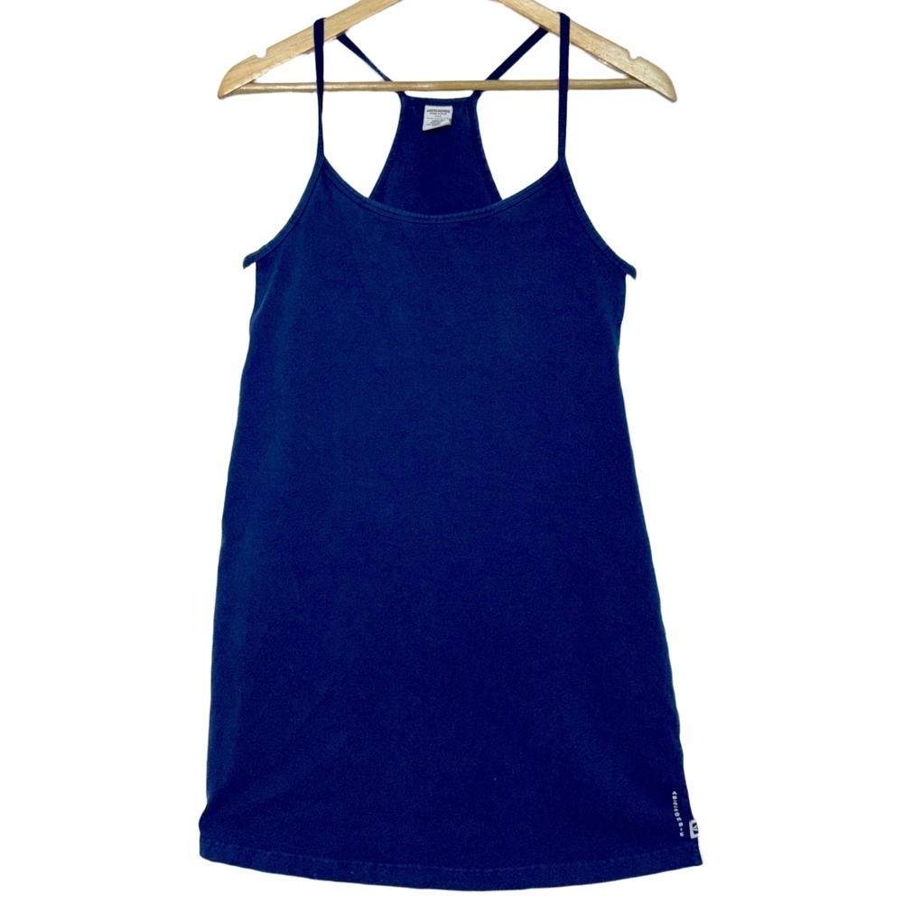 Abercrombie & Fitch Navy Blue White Racerback Mini Dress Size L Vintage 90s Y2K